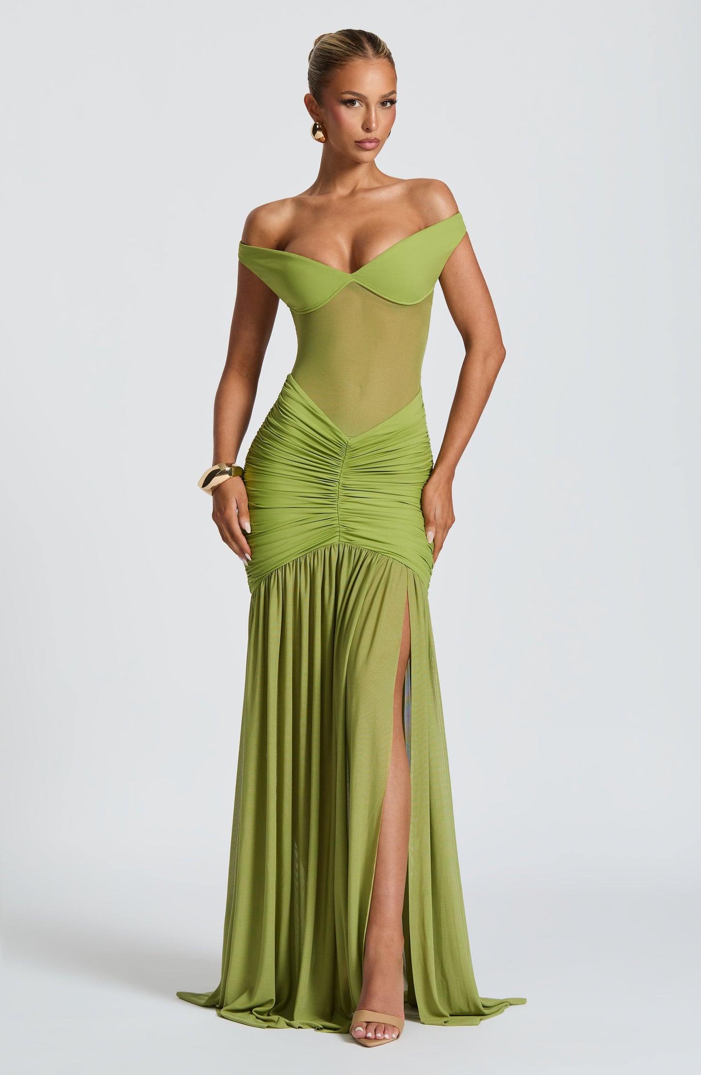 Abito Maxi Alaia Verde Oliva