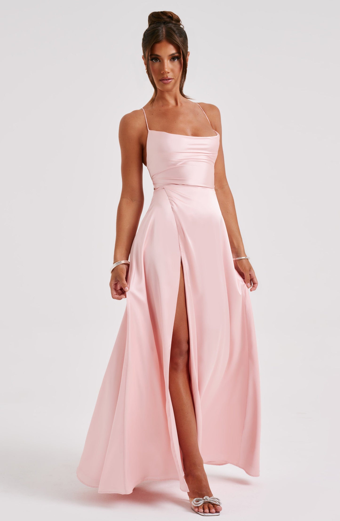 Abito Maxi in Seta Rosa
