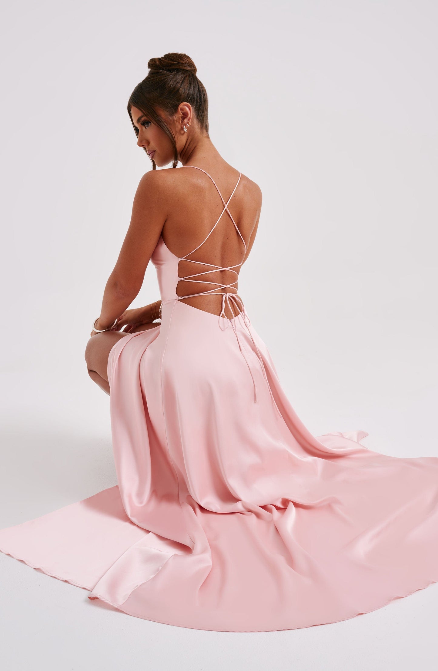Abito Maxi in Seta Rosa