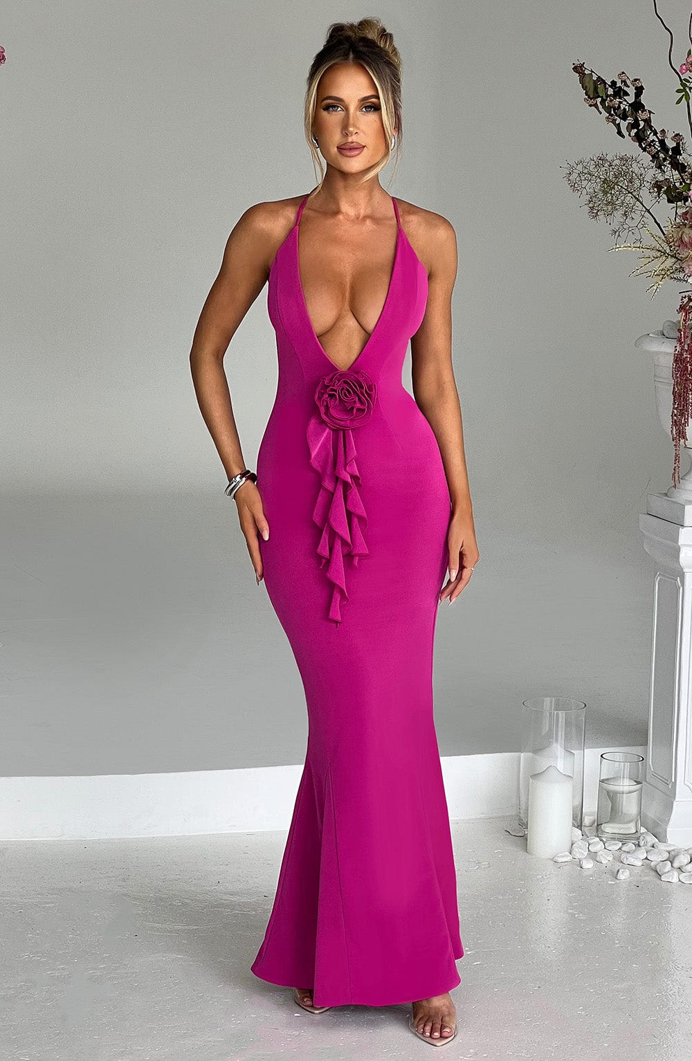 Abito Maxi Rosa Caldo