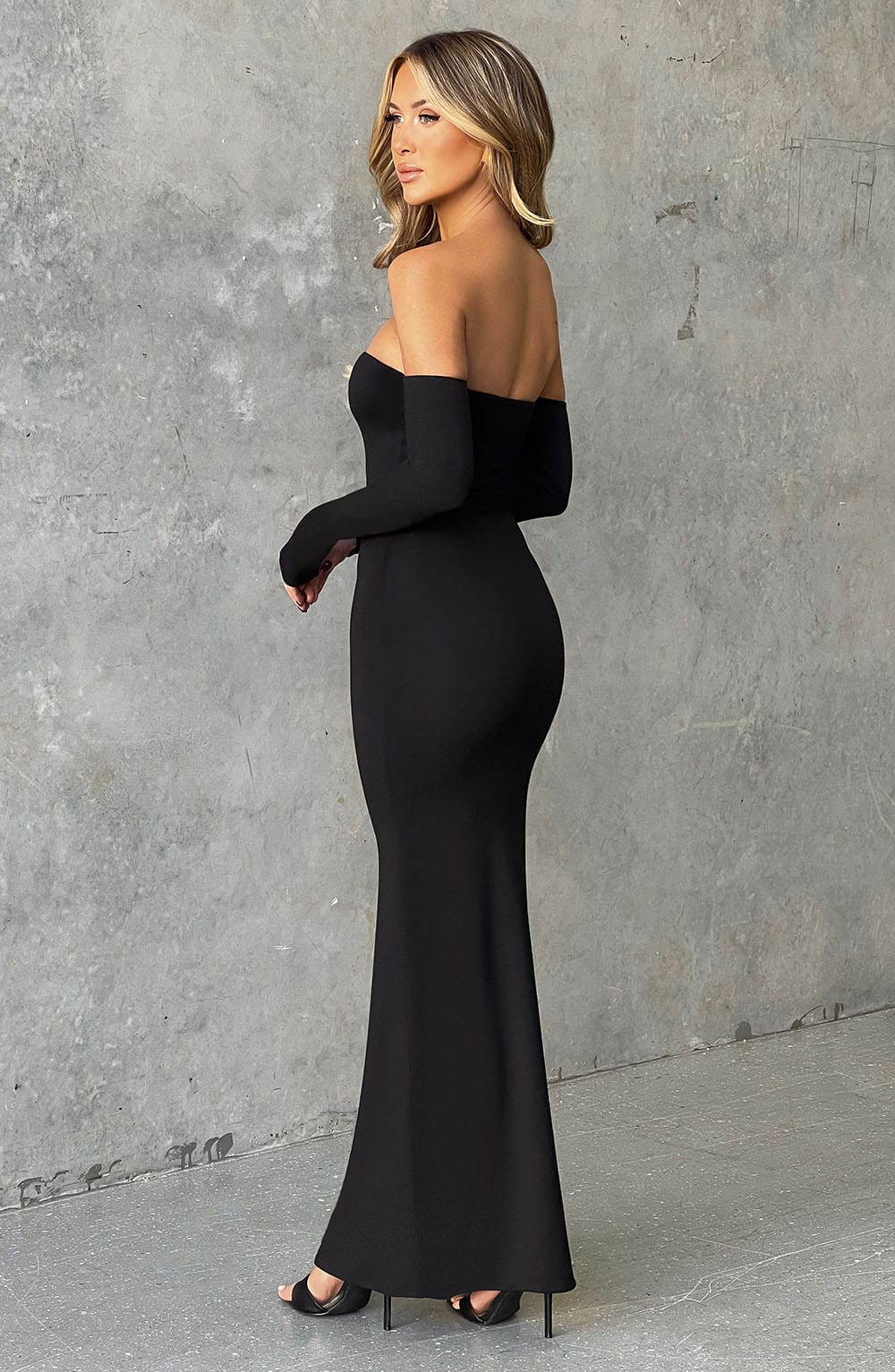 Abito Maxi Nero Bardot