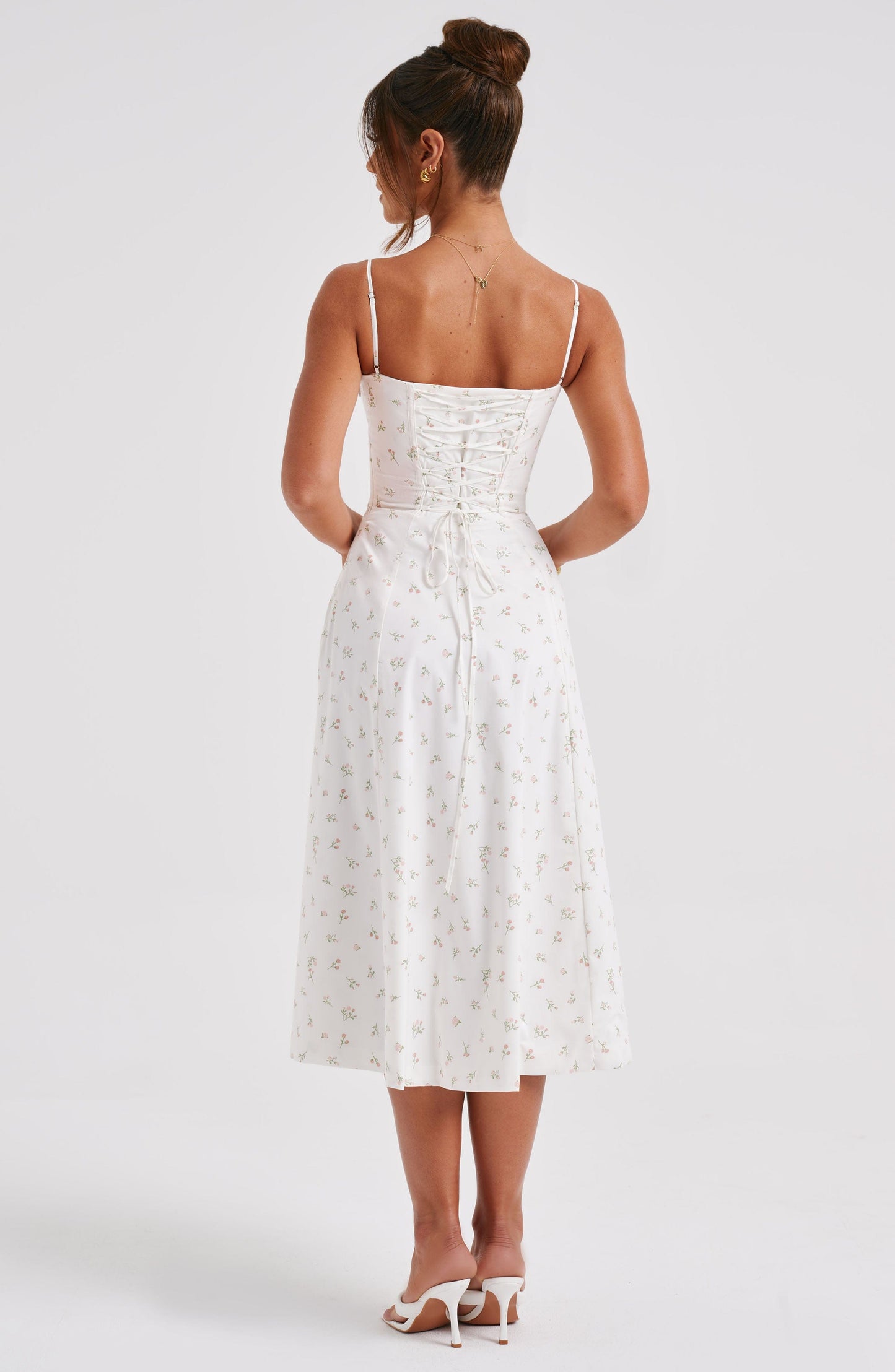 Abito Midi Deanna - Stampa Fiori Rosa