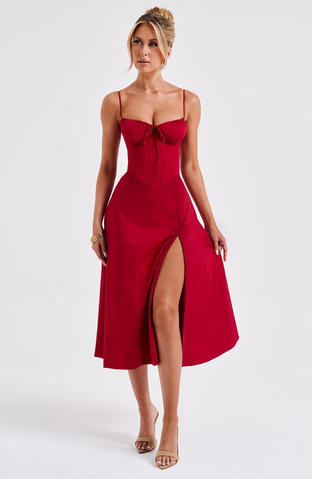Abito midi Deanna - Rosso