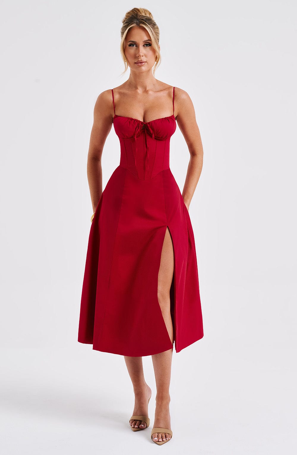 Abito midi Deanna - Rosso