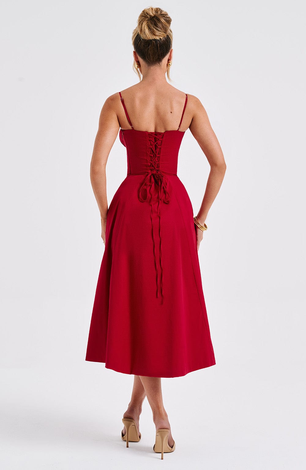 Abito midi Deanna - Rosso
