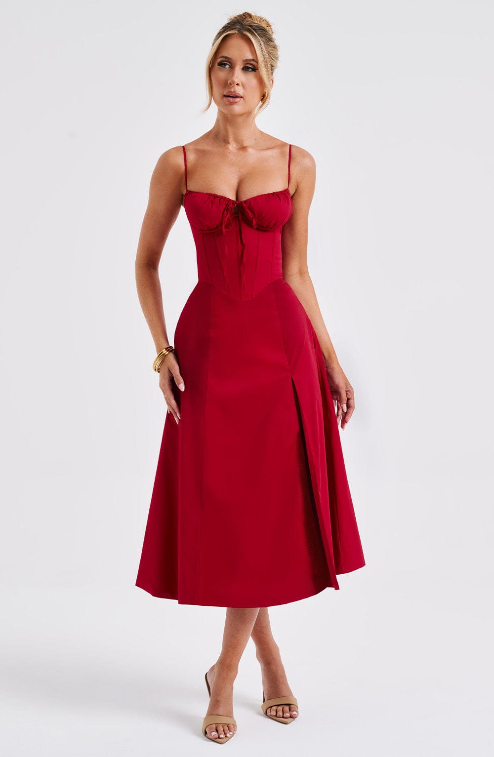 Abito midi Deanna - Rosso
