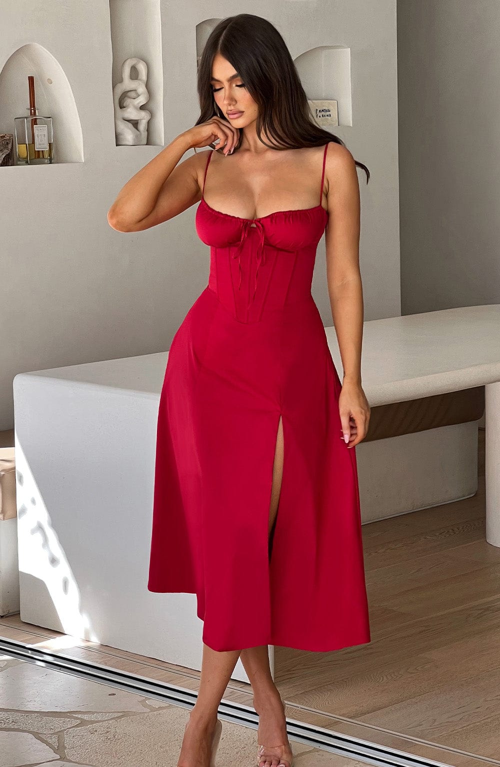 Abito midi Deanna - Rosso
