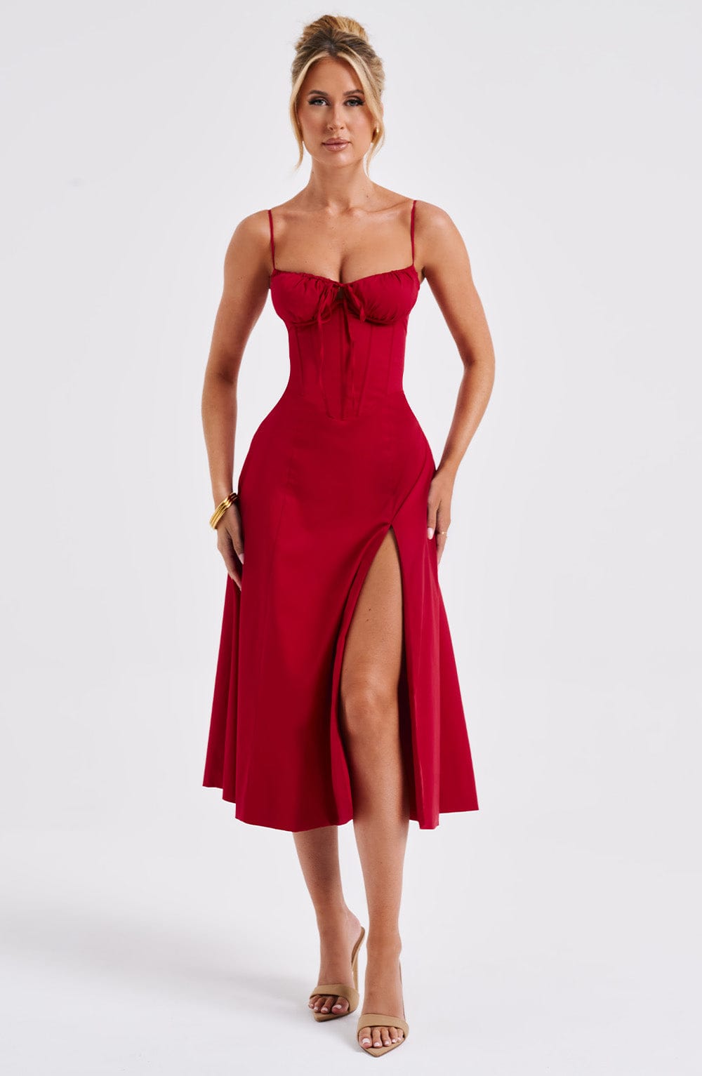 Abito midi Deanna - Rosso