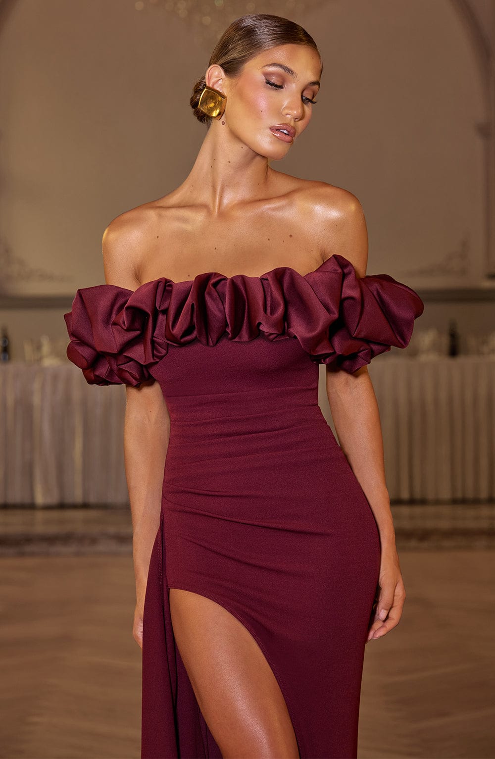 Abito Maxi Elsie Cherry Lacquer