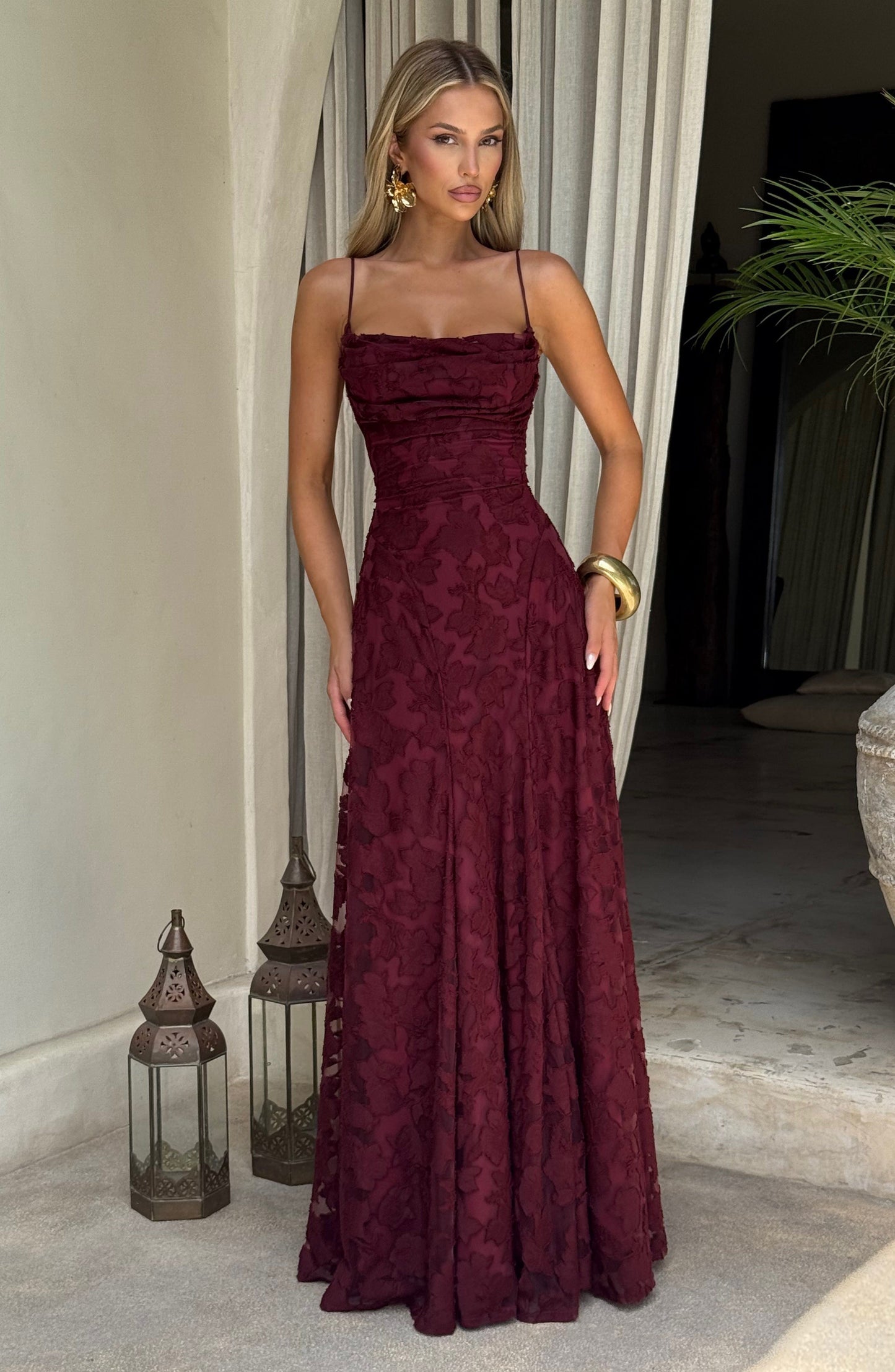 Abito Maxi Cherry Lacquer