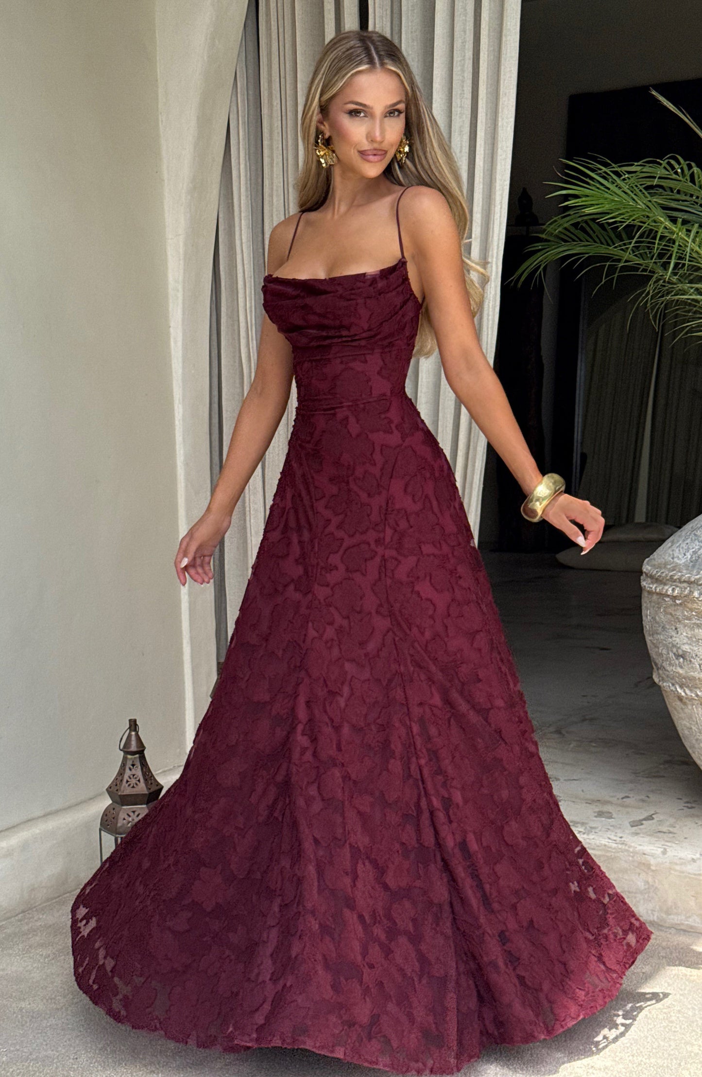Abito Maxi Cherry Lacquer