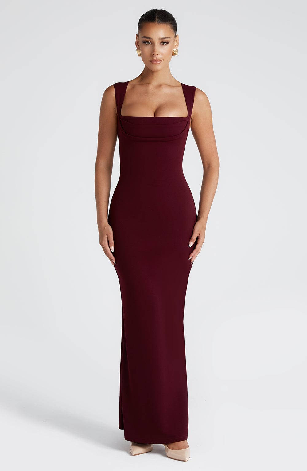 Abito Maxi Helena Cherry Lacquer