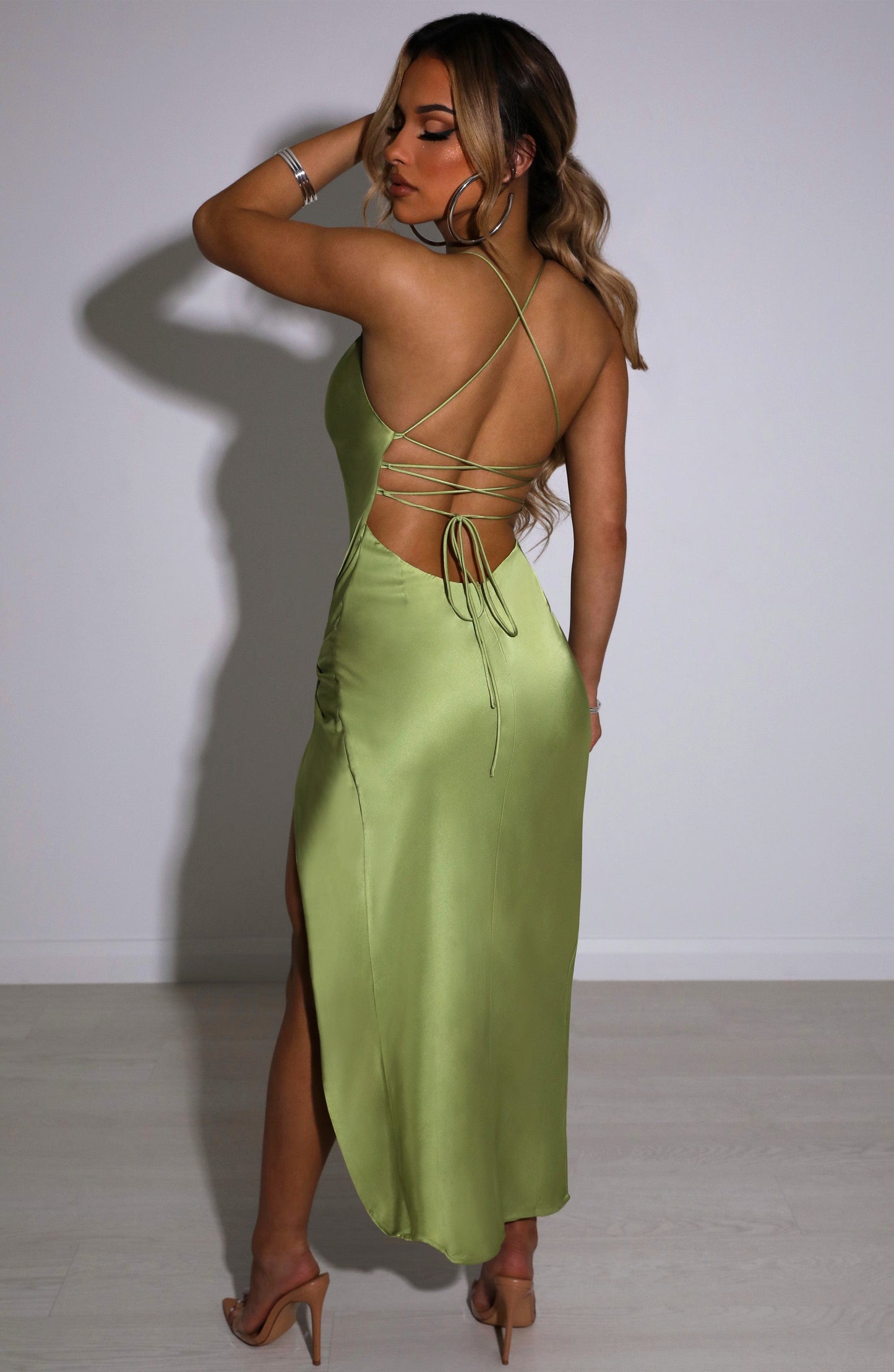 Abito MIDI Verde Sfogliato