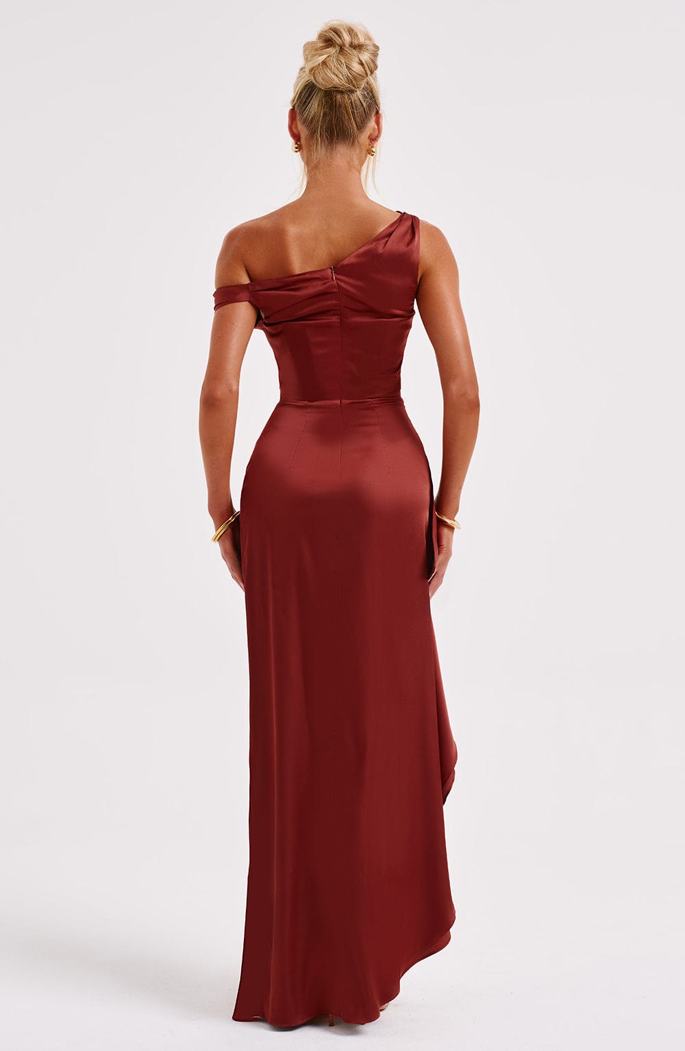 Abito Maxi in Raso Rosso