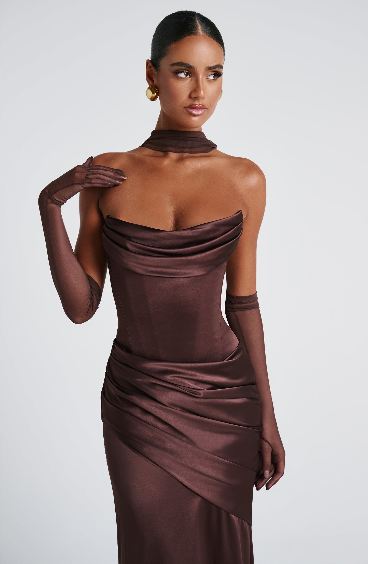 Abito Maxi Kensington in MARRONE PRUGNA