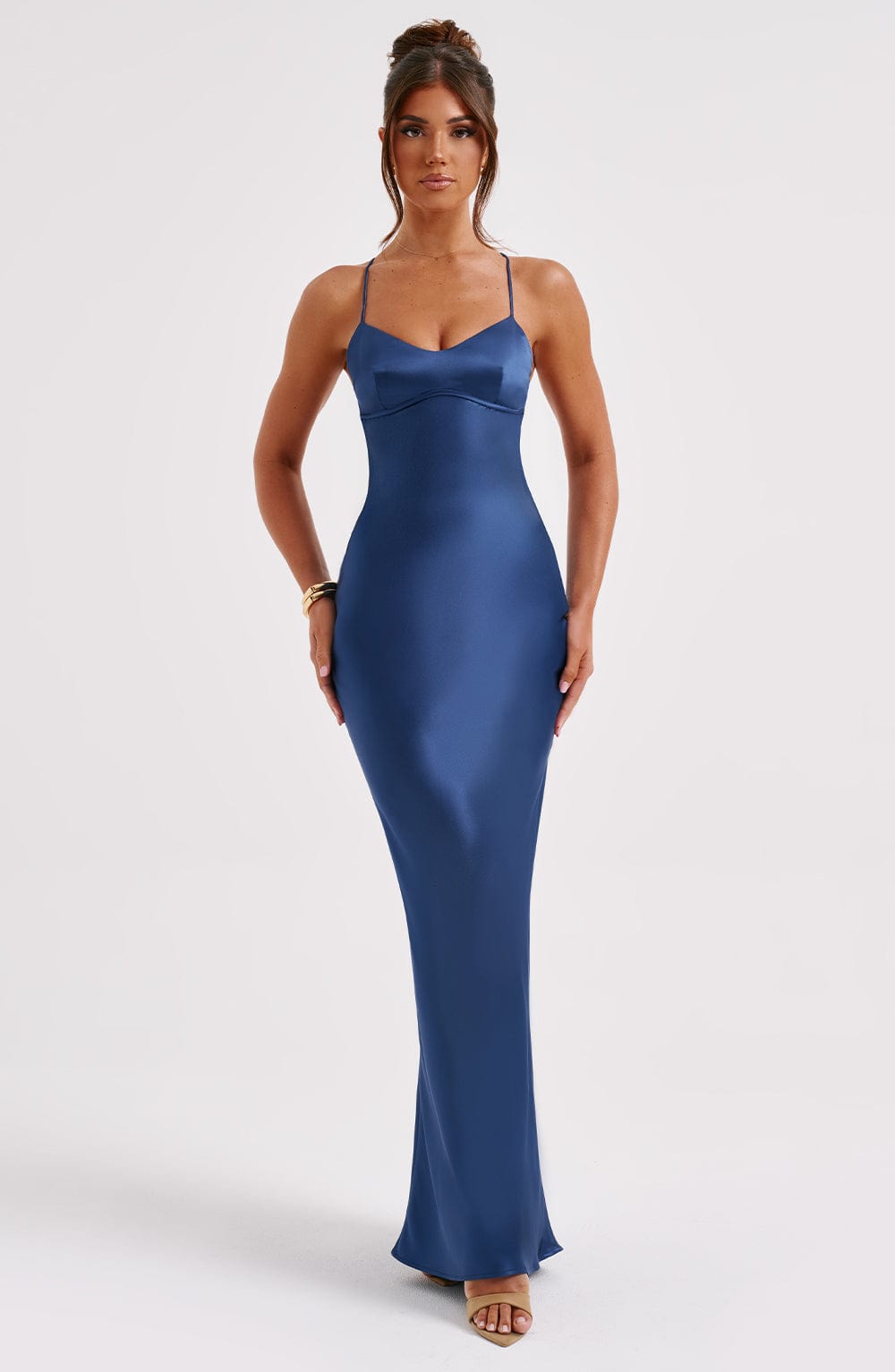 Abito Maxi Donna Blu Navy
