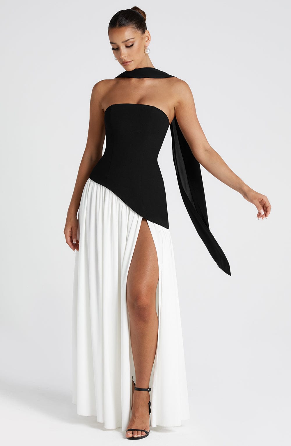 Abito Maxi Maliyah Nero/Bianco