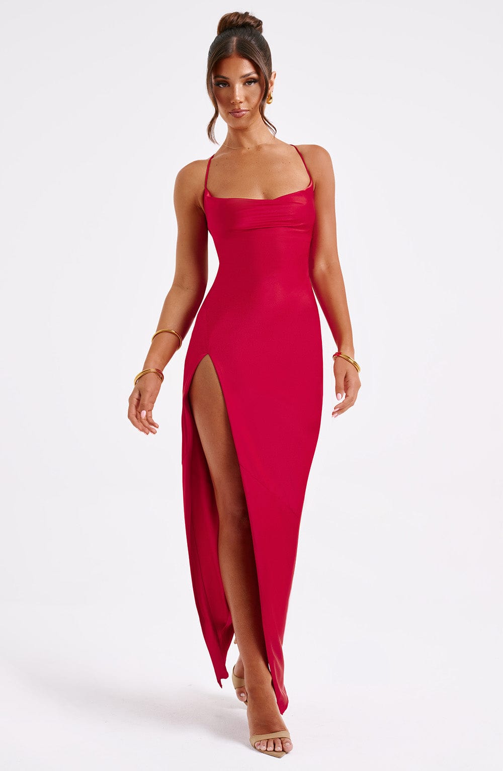 Abito Maxi Rosso Stile Luxe