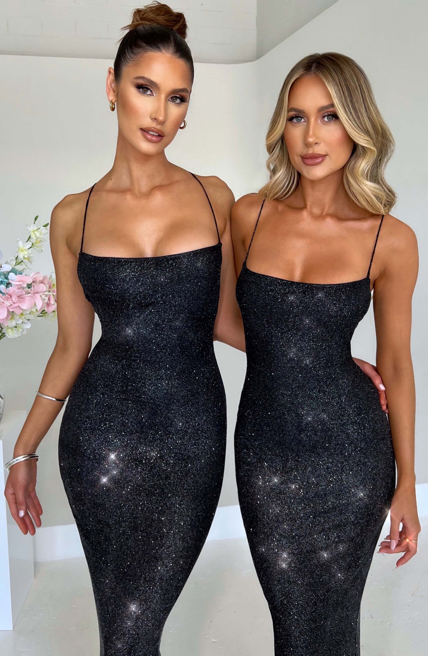 Abito Nessa Maxi Nero Scintillante