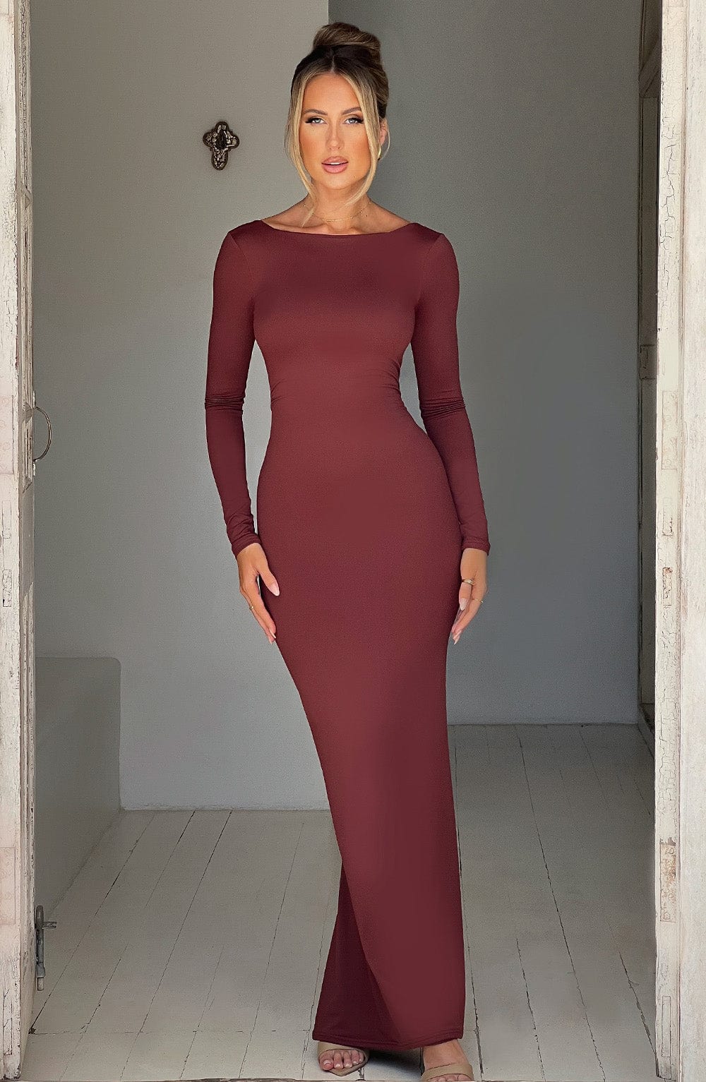 Abito Maxi da Donna Marrone