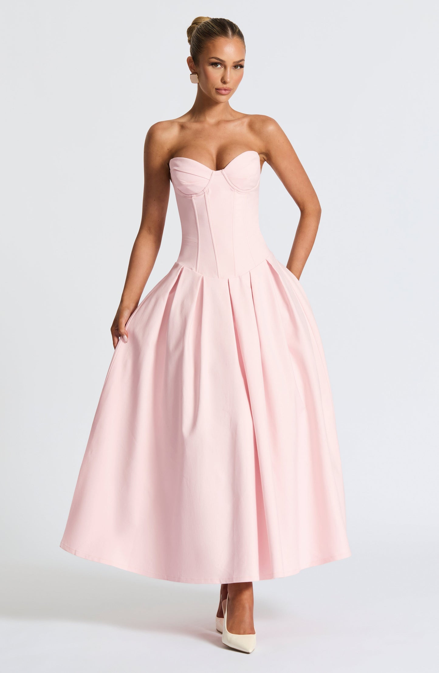 Abito Salma Midi Rosa