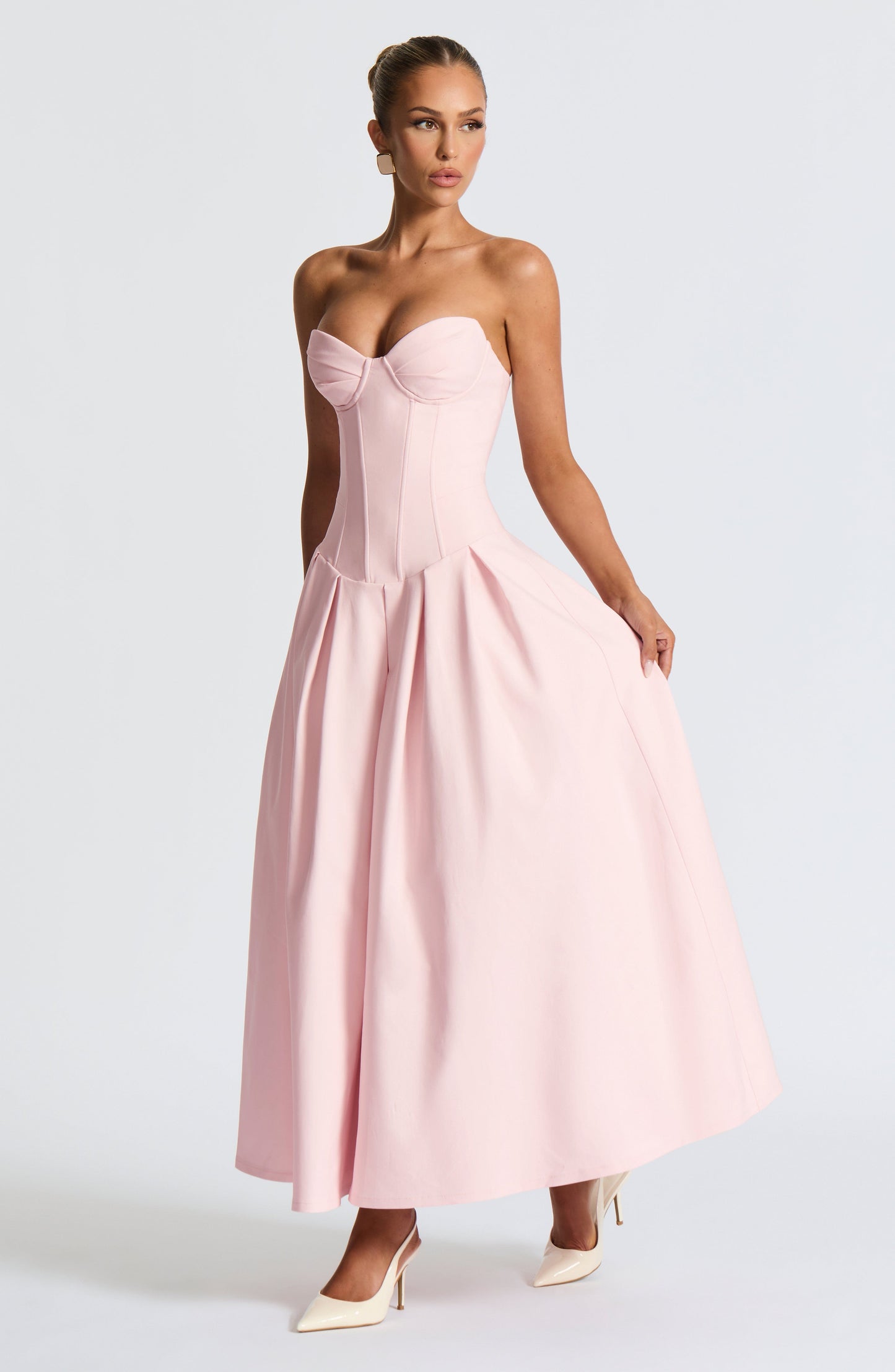 Abito Salma Midi Rosa