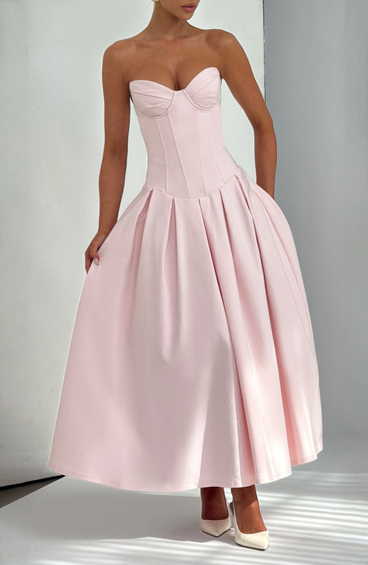 Abito Salma Midi Rosa