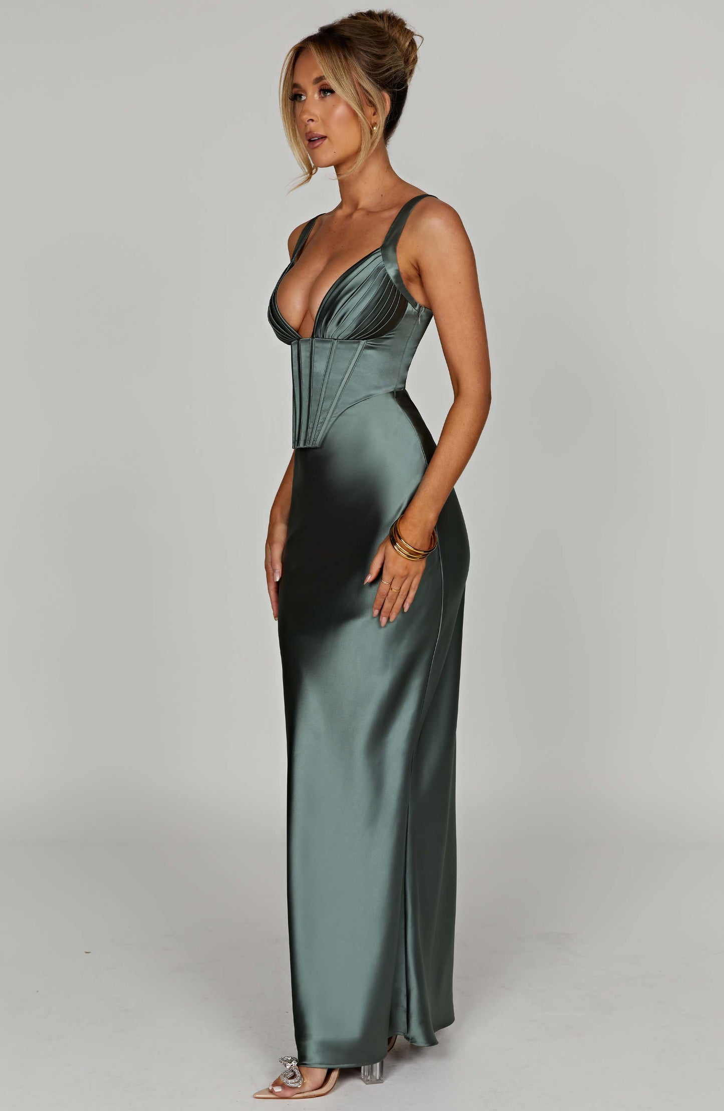 Abito Maxi Femminile Verde