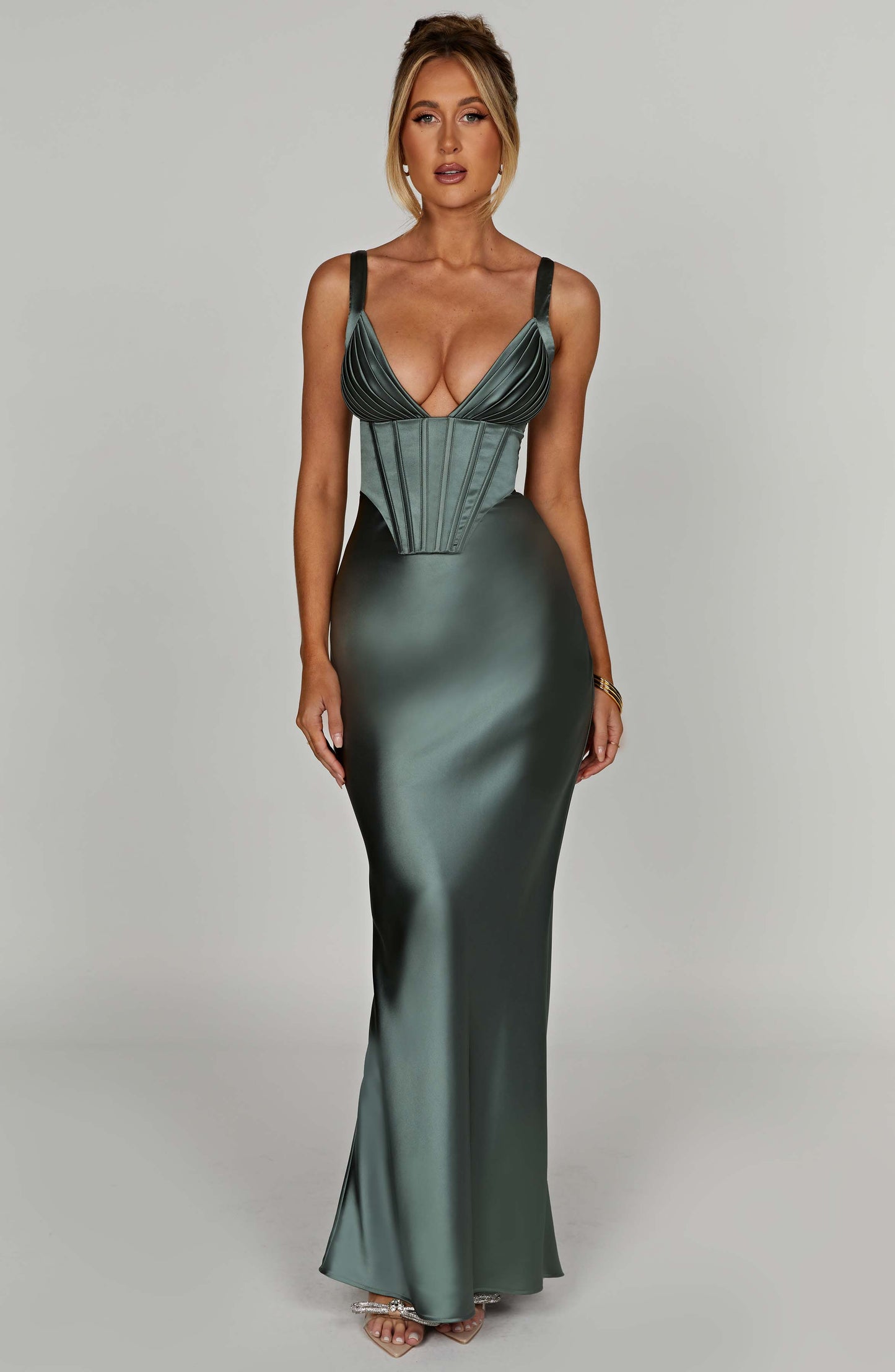 Abito Maxi Femminile Verde