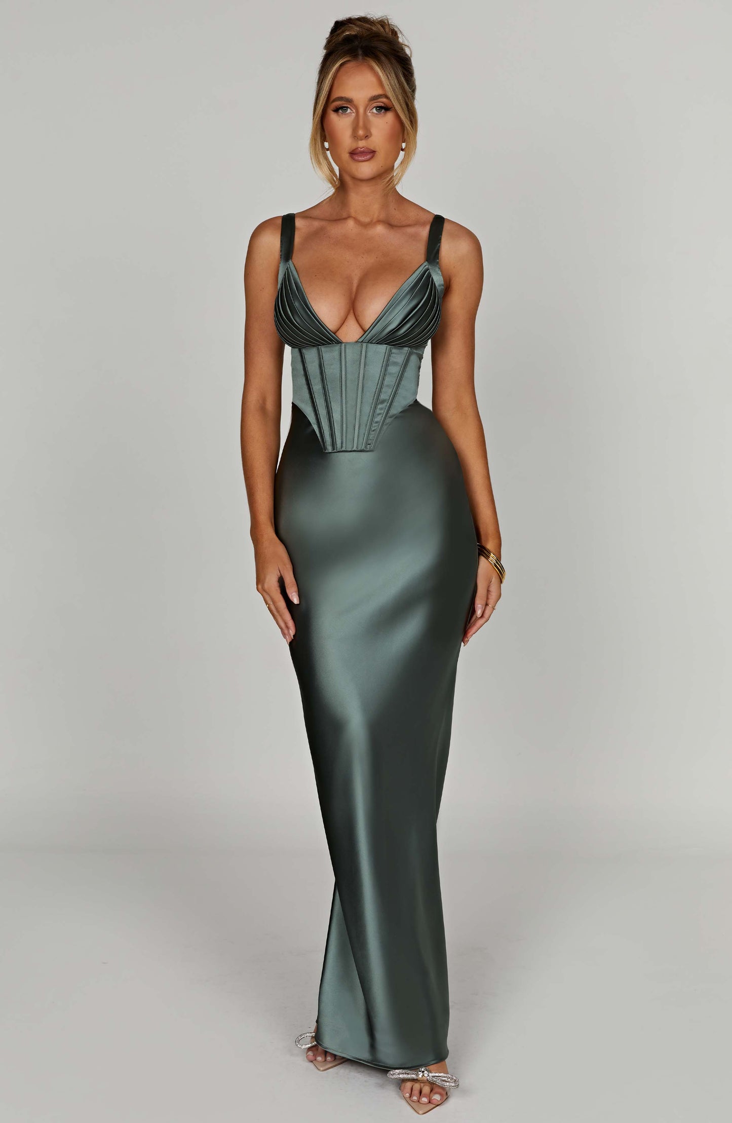 Abito Maxi Femminile Verde
