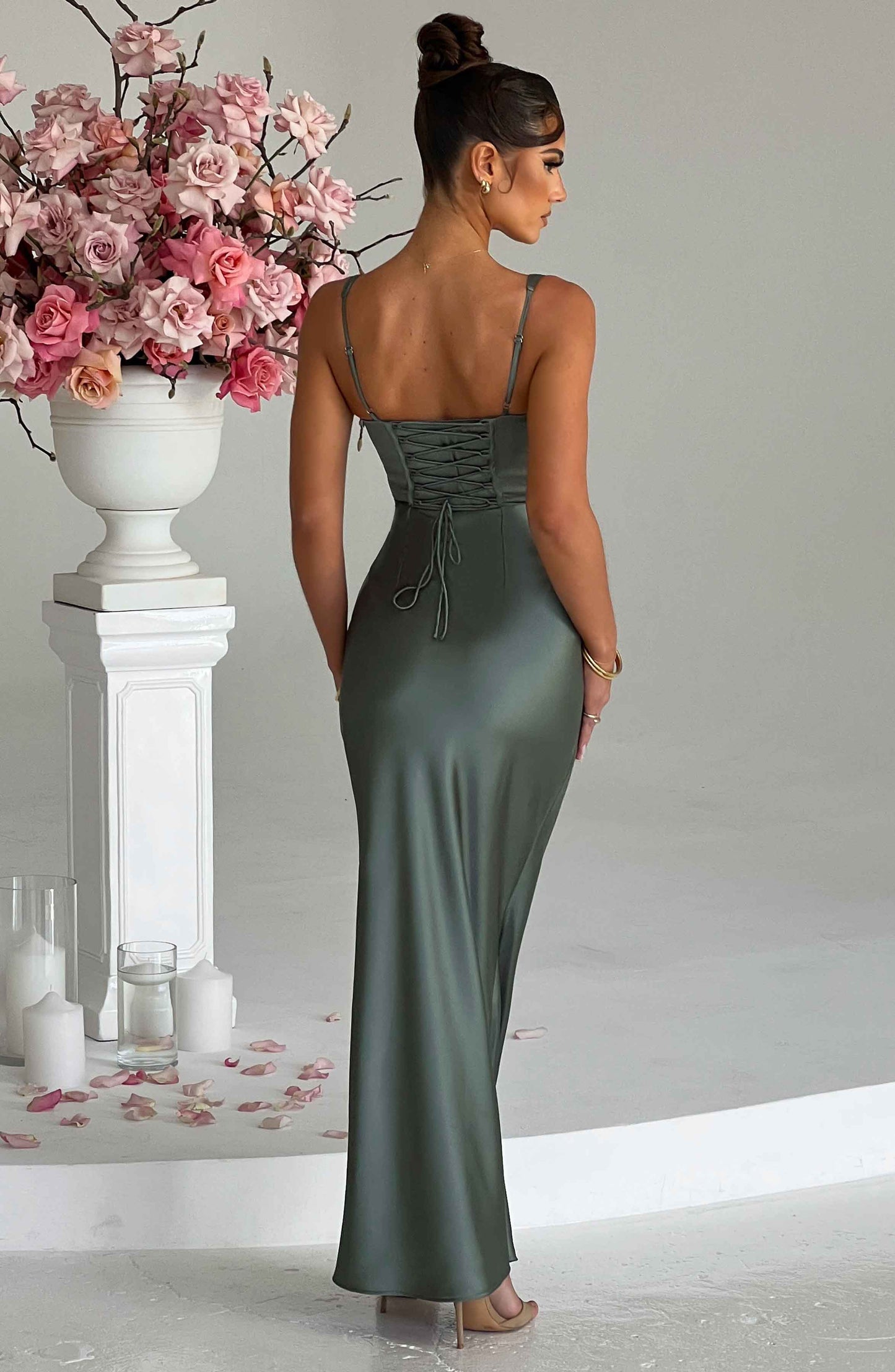 Abito Maxi Femminile Verde