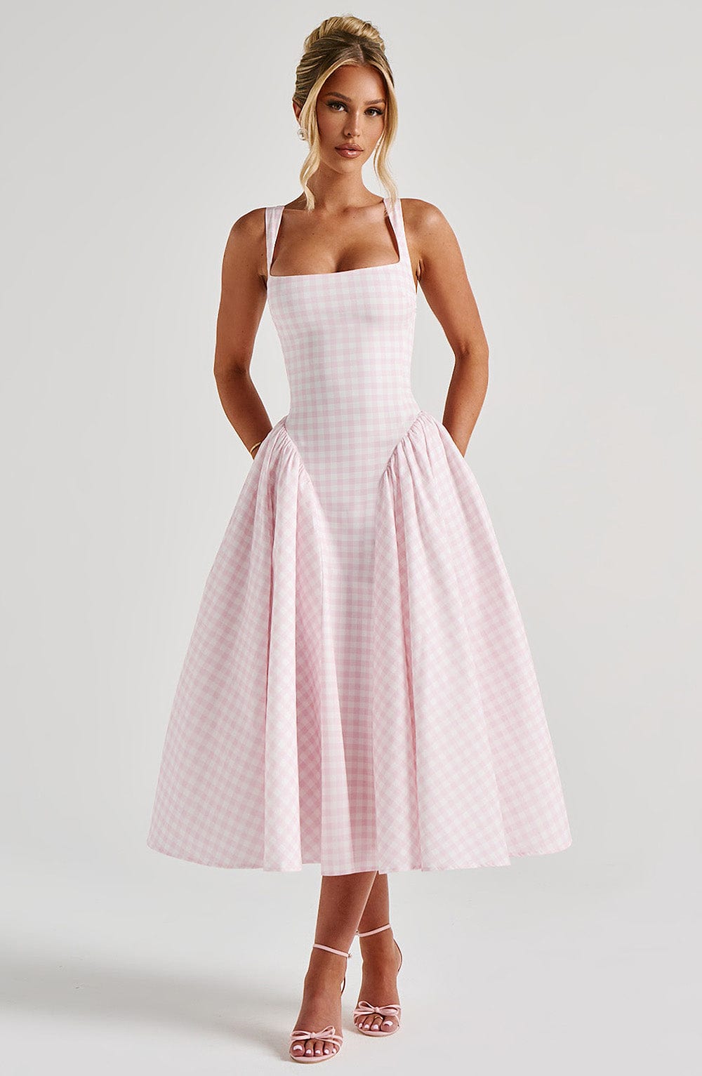 Abito Midi Sherrie Rosa Gingham