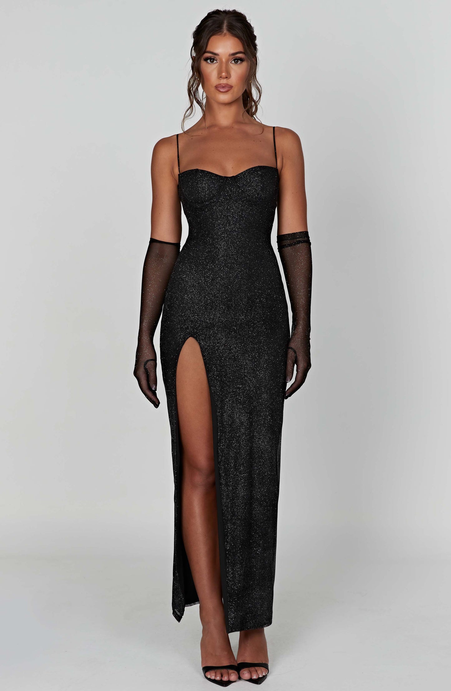 Abito Maxi Nero Scintillante