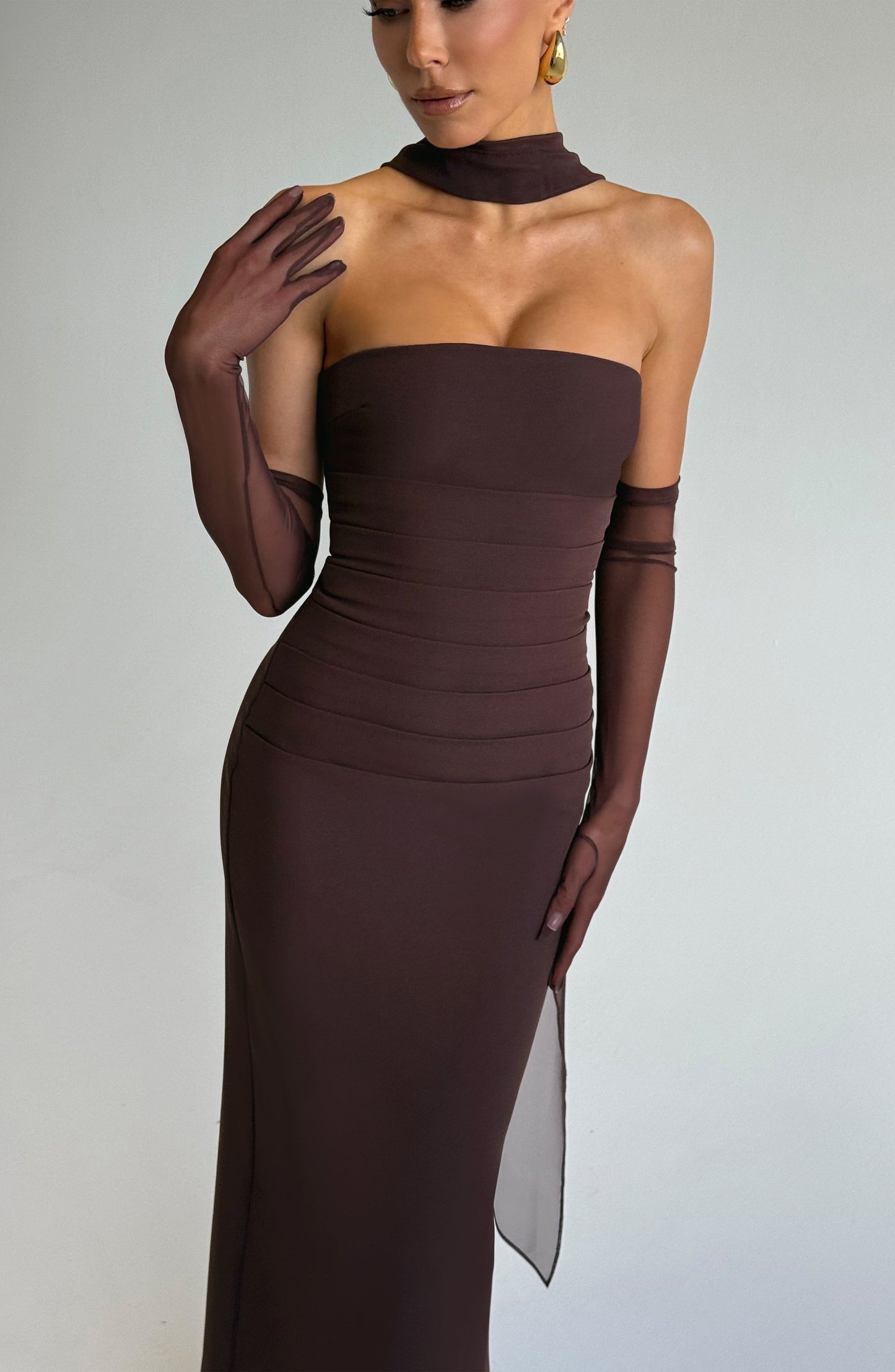 Abito Maxi Yulia Plum Brown