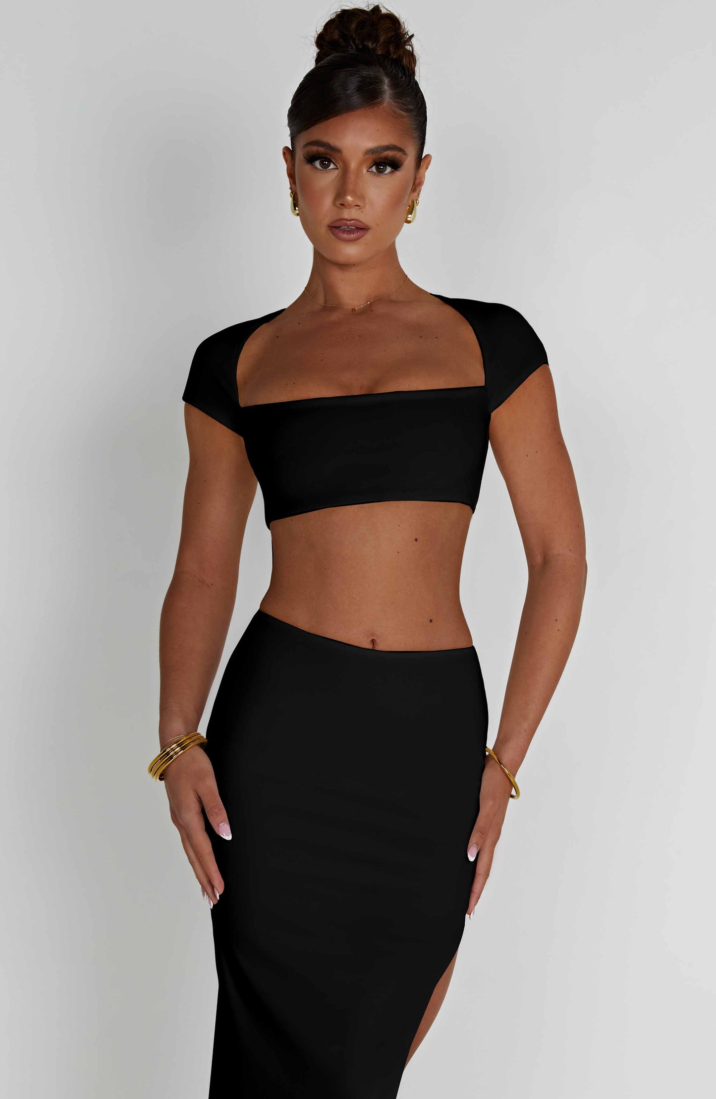Top Adorn Nero Donna