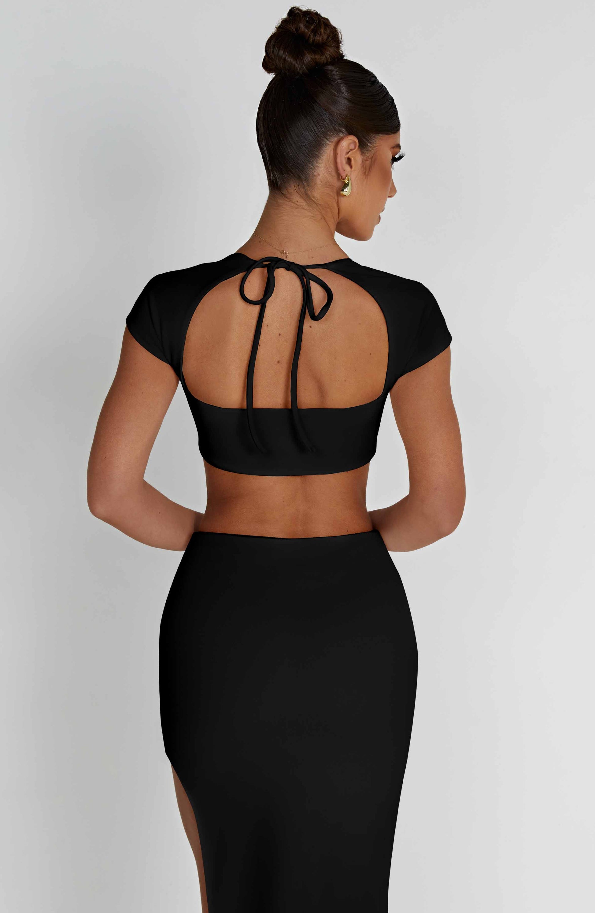 Top Adorn Nero Donna