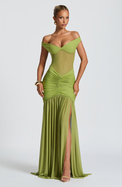 Abito Maxi Alaia Verde Oliva