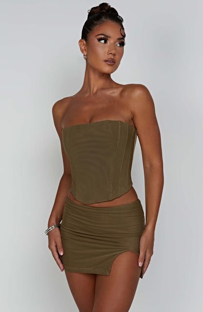 Gonna Mini Alina Khaki