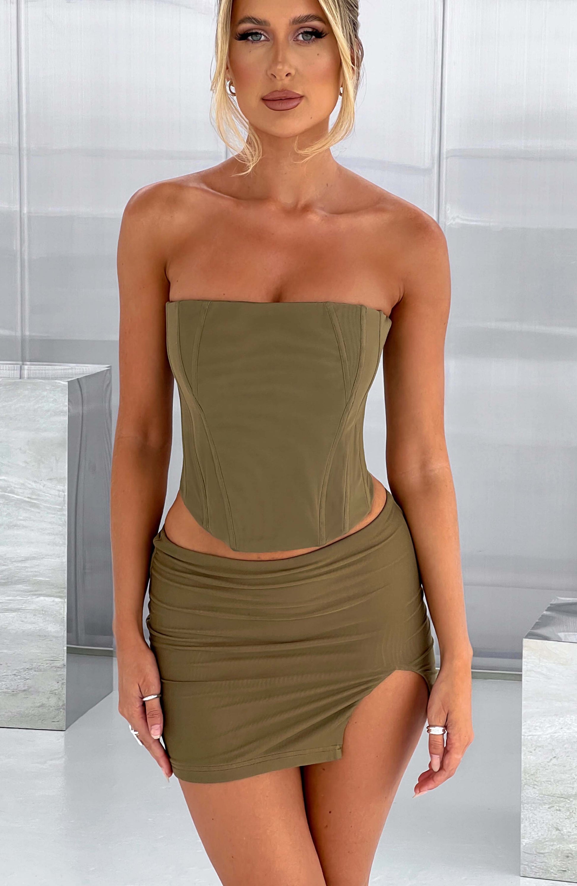 Gonna Mini Alina Khaki