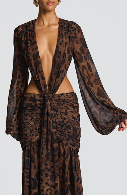 Essenza Classica Maxi Dress - Leopard Print