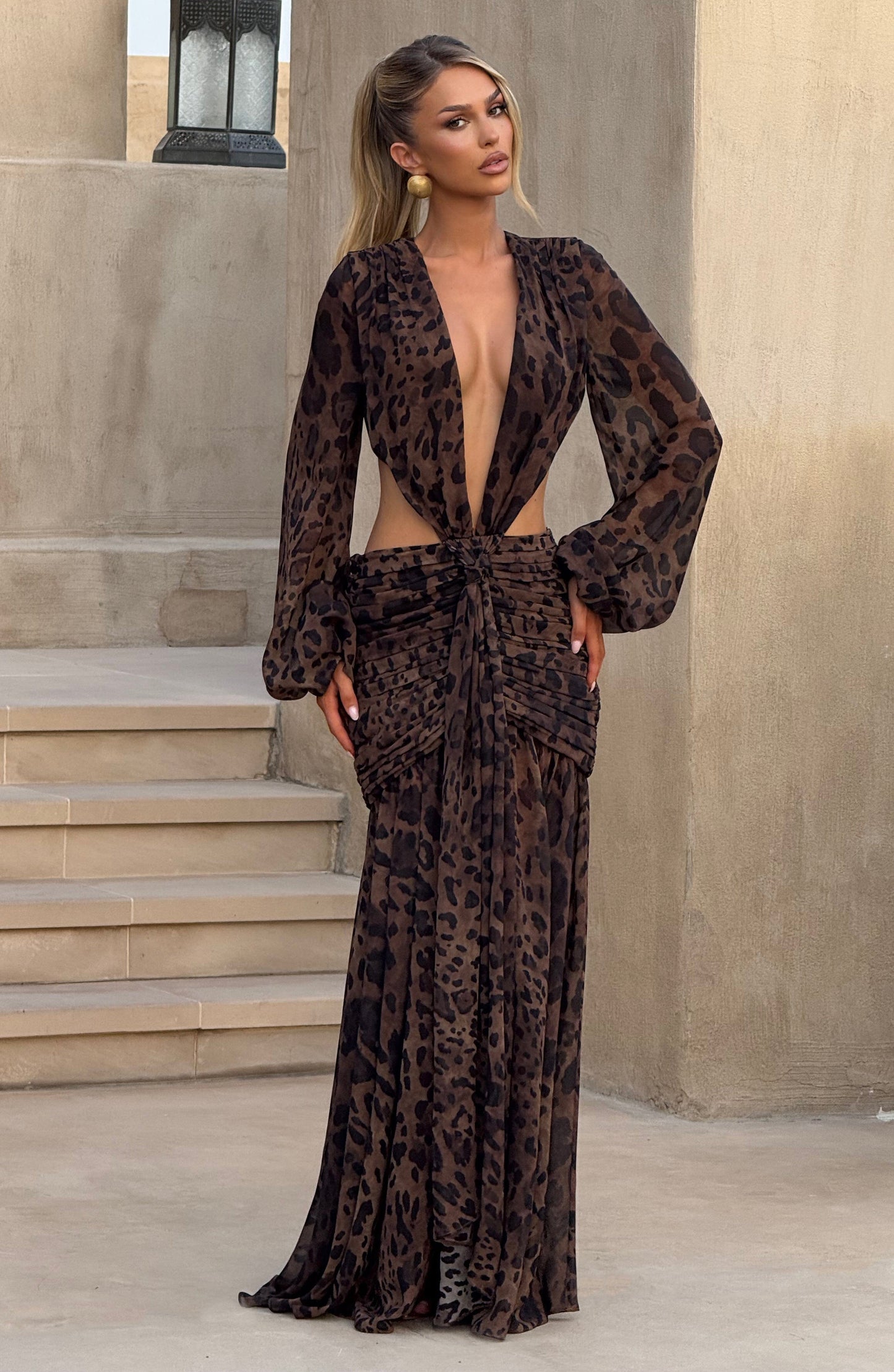 Essenza Classica Maxi Dress - Leopard Print