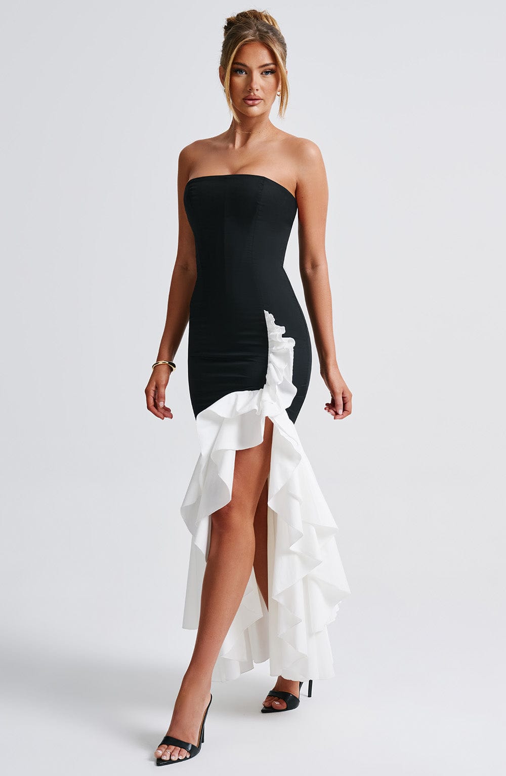 Abito Angelina Maxi Nero/Bianco