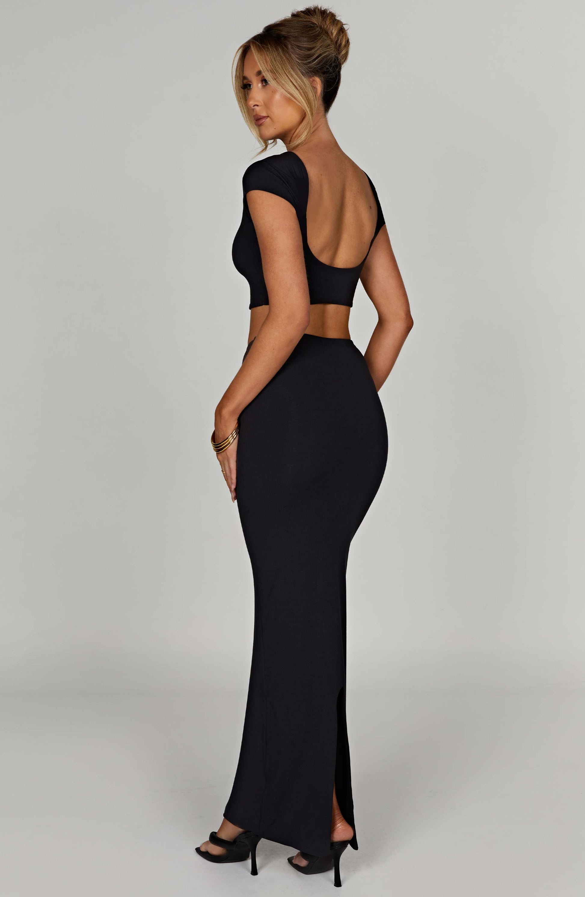 Top Anika Nero Moda Donna