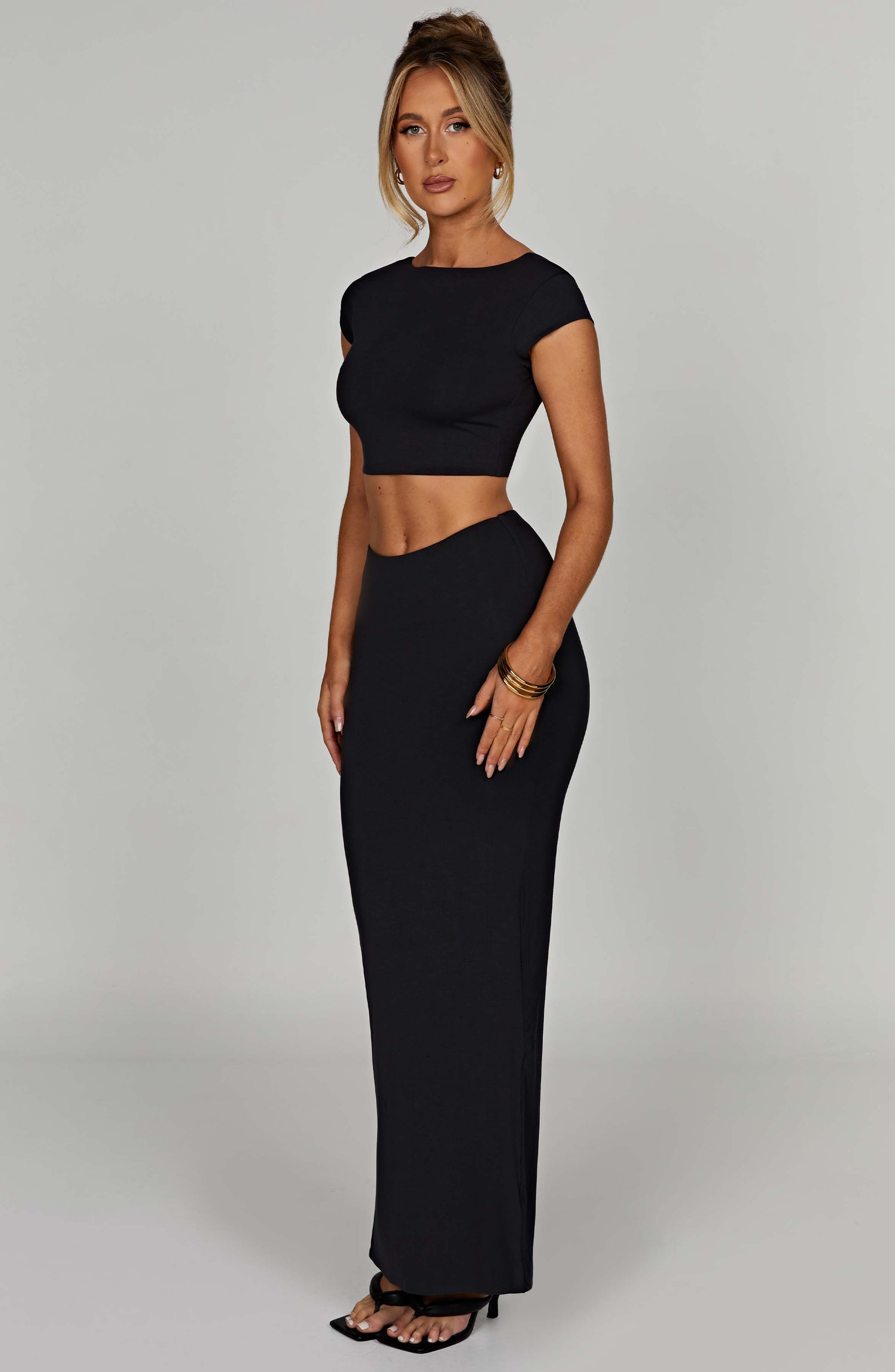 Top Anika Nero Moda Donna