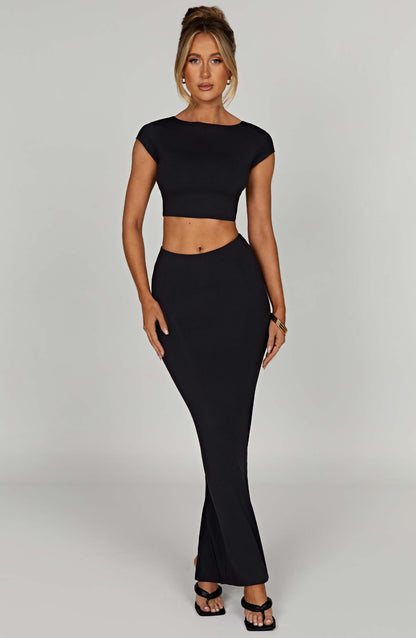 Top Anika Nero Moda Donna