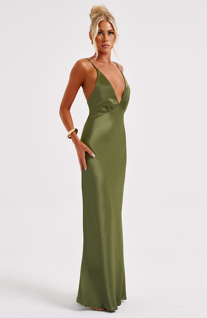 Abito Maxi Khaki di lusso