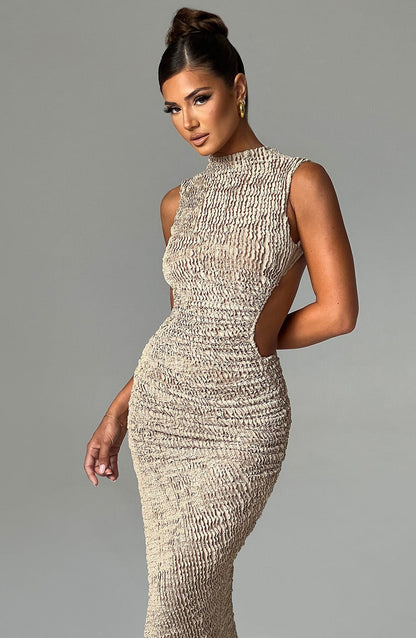 Abito da Donna Beige Midi