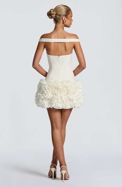 Aveta Mini Dress - Ivory Dress Babyboo Fashion Premium Exclusive Design