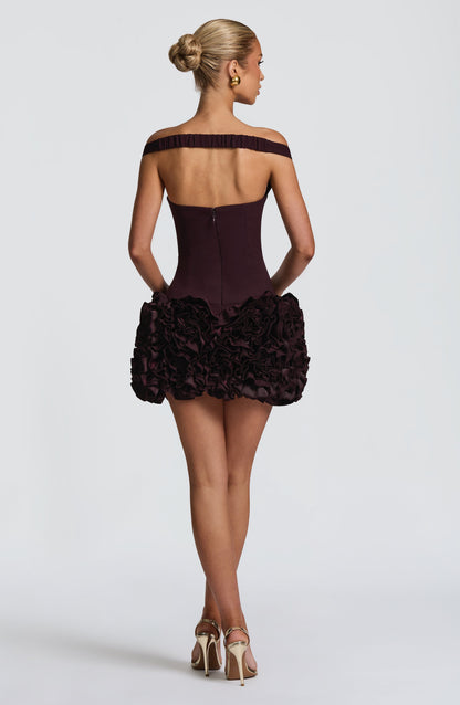 Aveta Mini Dress - Plum Dress Babyboo Fashion Premium Exclusive Design