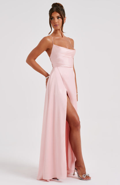 Abito Maxi in Seta Rosa